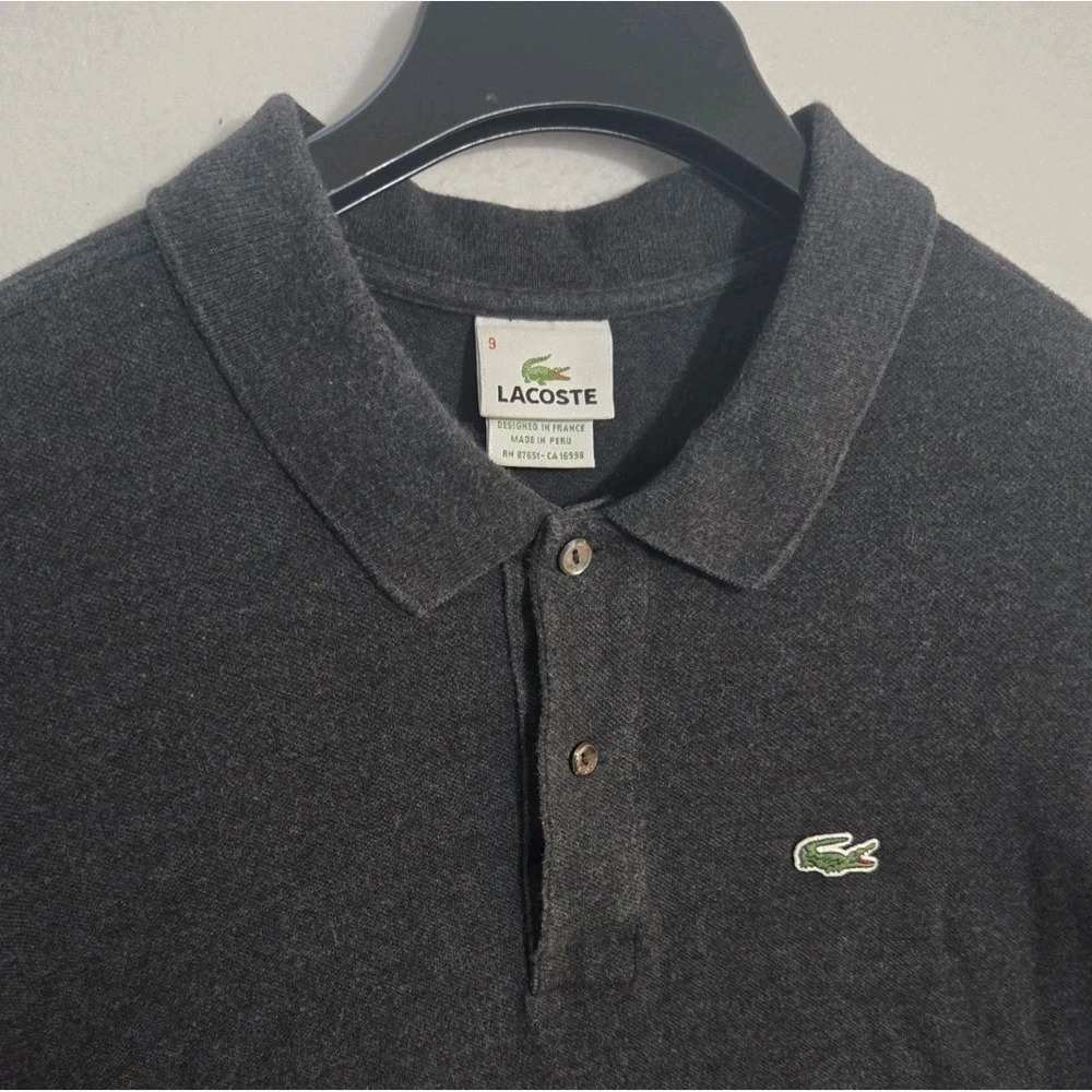 Lacoste Men's Short Sleeve Polo Shirt Size 9 4XL Dark Gray Big & Tall Cotton